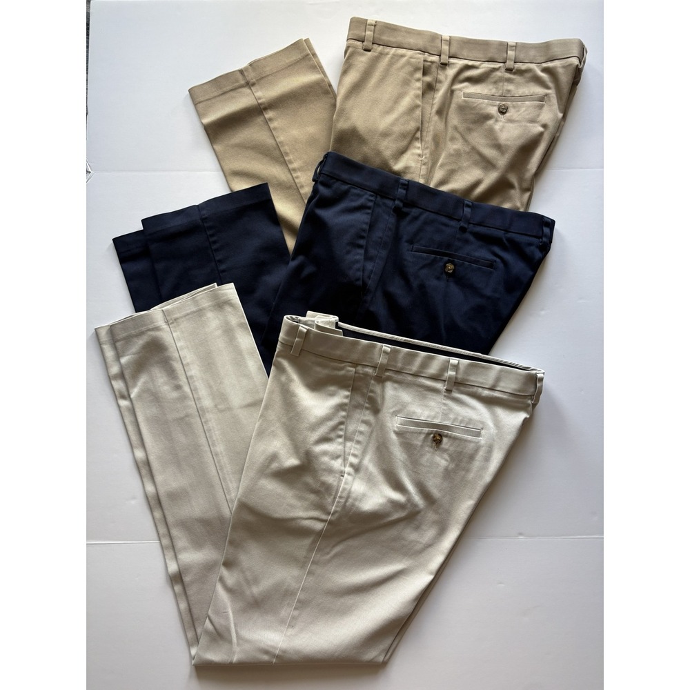 Roundtree & Yorke TravelSmart Mens Pants Lot 3 38x34 CoreComfort Chino Trousers